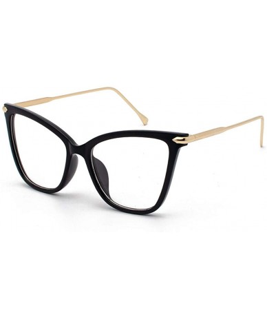 Oversized Modern Metal Bridge Trim Oversized Cat Eye Sunglasses (Black) - CF196I0O7QX $19.50