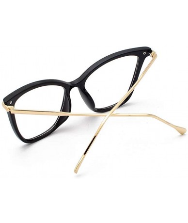 Oversized Modern Metal Bridge Trim Oversized Cat Eye Sunglasses (Black) - CF196I0O7QX $19.50