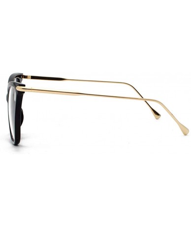 Oversized Modern Metal Bridge Trim Oversized Cat Eye Sunglasses (Black) - CF196I0O7QX $19.50