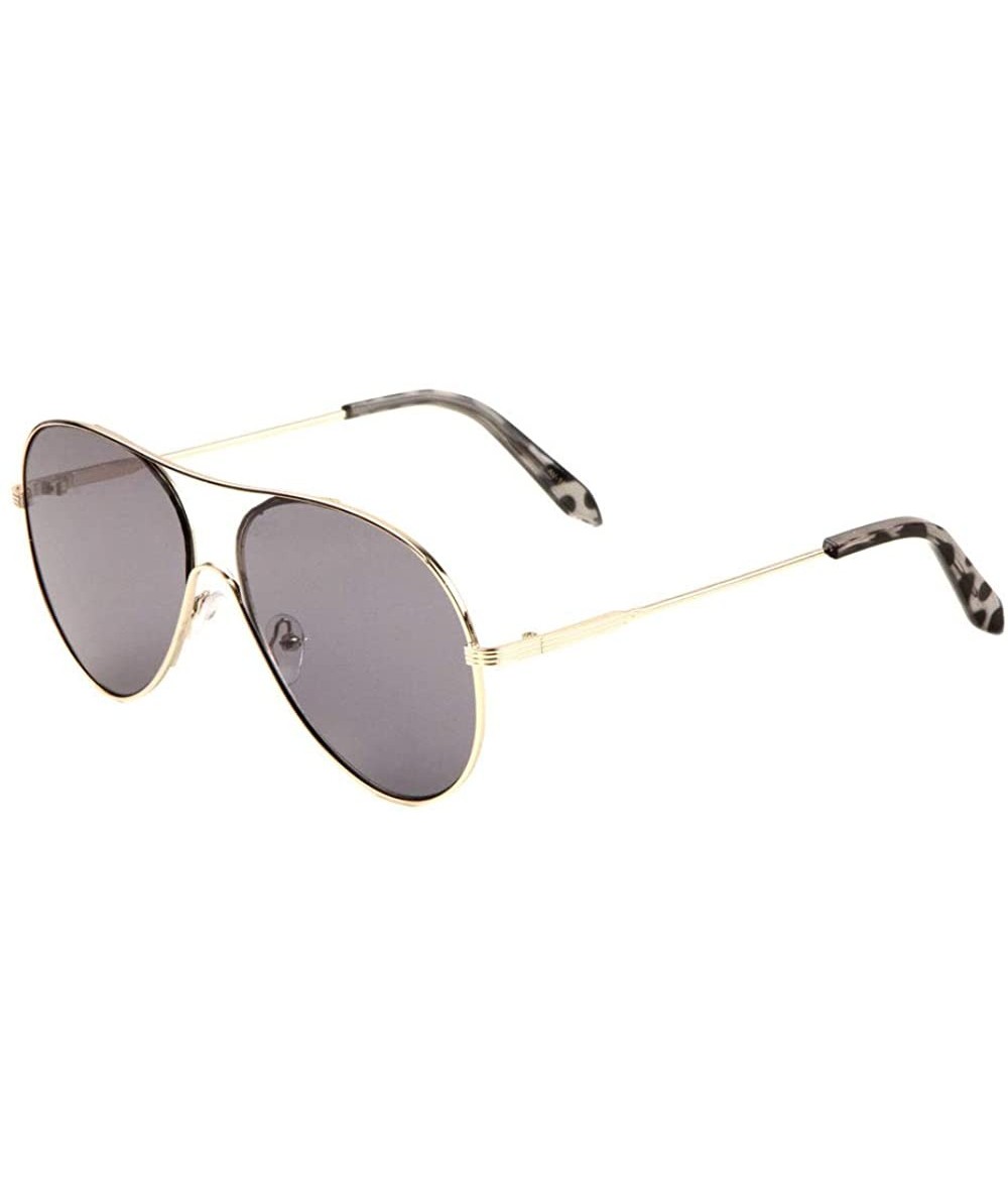 Aviator Ear Color Bridge Rimless Round Aviator Sunglasses - Black - C3197XQXMM7 $26.17