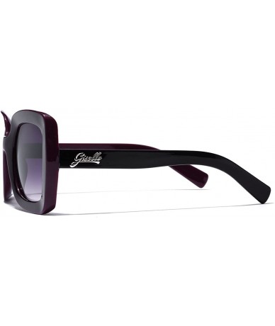 Square Square Frame Vintage Retro Women's Sunglasses - Two Tone Purple - Gradient Smoke - CX11P3R40YT $20.35