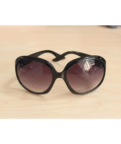 Oval Women Retro Style Anti-UV Sunglasses Big Frame Fashion Sunglasses Sunglasses - Black - CH196ILW2TG $18.52