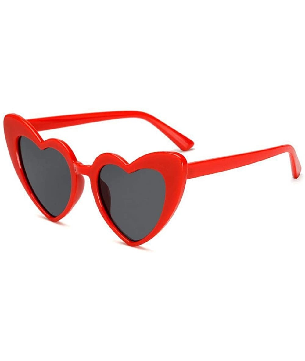 Cat Eye 2019 New Fashion Love Heart Sunglasses Women Cute Sexy Retro Cat Eye Vintage C1 - C3 - CR196R0I8SY $18.06