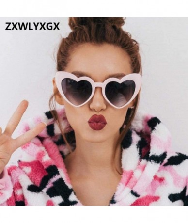 Cat Eye 2019 New Fashion Love Heart Sunglasses Women Cute Sexy Retro Cat Eye Vintage C1 - C3 - CR196R0I8SY $18.06