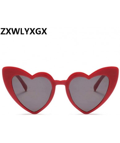 Cat Eye 2019 New Fashion Love Heart Sunglasses Women Cute Sexy Retro Cat Eye Vintage C1 - C3 - CR196R0I8SY $18.06