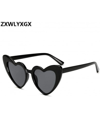 Cat Eye 2019 New Fashion Love Heart Sunglasses Women Cute Sexy Retro Cat Eye Vintage C1 - C3 - CR196R0I8SY $18.06