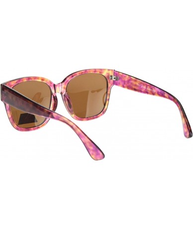 Square TAC Polarized Lens Sunglasses Womens Chic Classy Square Shades UV 400 - Pink Brown (Brown) - CN1963RS792 $24.56