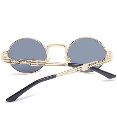 Oversized Metal Round Steampunk Sunglasses Men Women Fashion Glasses Brand SilverSilver - Silvergray - CE18Y3O9AYQ $18.73