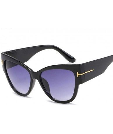 Cat Eye Retro Cat Eye Wood Grain Sunglasses Women Men Wide Legs Female Sun Glasses 1 - 5 - CN18XE0UYMQ $17.12