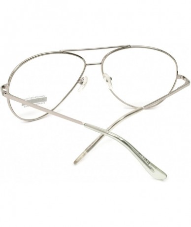 Aviator Vintage Aviator Eyeglasses Metal Frames Clear Lens Glasses Non-prescription - Silver 76042 - CJ18LY46CL0 $23.99