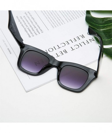 Wrap Women's Fashion Sunglasses Integrated Square Frame Width Sun Glasses - B - CQ18TQX9Q3G $15.32