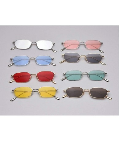 Square Fashion New Lady Brand Designer Small Square Metal Frame Mens Goggle - Red - CI18TIT6N4U $23.64