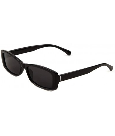 Rectangular Rounded Rectangular Wide Bridge Sunglasses - Black - CD197QGWDKL $26.99