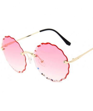 Oval RimlWomen Sunglasses 2019 Clear Alloy Frame Vintage Retro Designer Eyeglasses Adult Shades - Tea - CR197Y7EGUX $33.07