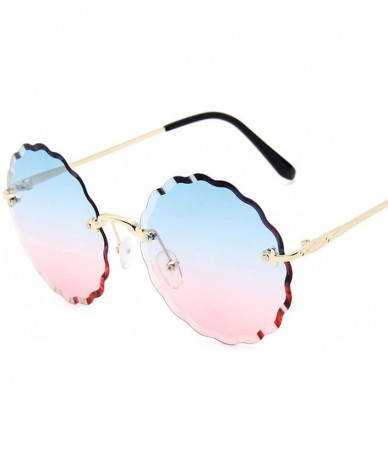 Oval RimlWomen Sunglasses 2019 Clear Alloy Frame Vintage Retro Designer Eyeglasses Adult Shades - Tea - CR197Y7EGUX $33.07