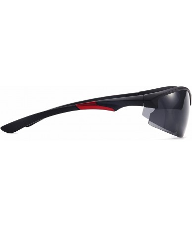 Sport Men Women Bi-focal Sport Sunglasses w/readers - Black Red - C118640AN6A $31.32