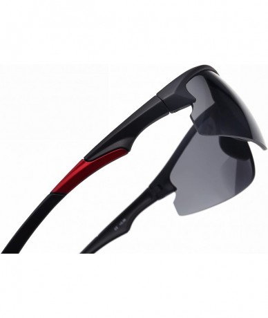 Sport Men Women Bi-focal Sport Sunglasses w/readers - Black Red - C118640AN6A $31.32