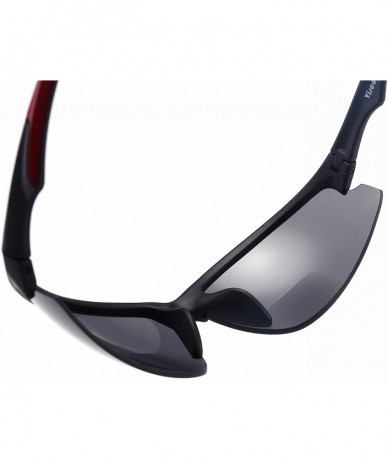 Sport Men Women Bi-focal Sport Sunglasses w/readers - Black Red - C118640AN6A $31.32