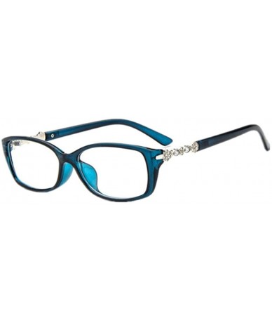 Semi-rimless Women's Retro Eye Glasses Frame Spectacle Optical Eyeglasses Frame - Blue - CS183M2YYOI $17.69