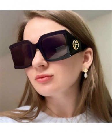 Oversized Vintage Big Frame Square Sunglasses Women Gradient Shades Oversized Luxury Fashion Female Sun Glasses UV400 - CB18U...