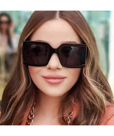 Oversized Vintage Big Frame Square Sunglasses Women Gradient Shades Oversized Luxury Fashion Female Sun Glasses UV400 - CB18U...