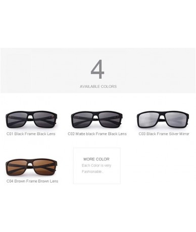 Aviator DESIGN Men Polarized Sunglasses Fashion Male Eyewear 100% UV C01 Black - C03 Silver - CQ18XE9CCW3 $29.09