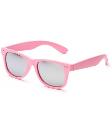 Wayfarer Wayfarer Style Sunglasses - Sun Protection UV400 Unisex Classic Geek Nerd Retro - Pink - CK11ETQSZJL $28.88