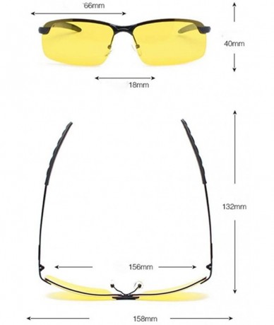 Rimless Fashion Night Driving Glasses Vision Anti Glare Drivers Polarized UV400 Fit Over Glasses - Gold - CP18NX87O85 $17.26