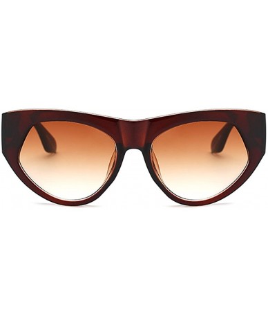 Oversized Retro cat eye sunglasses Oversized frame for Men Women UV Protection - Brown - C118DWD7H4X $18.86