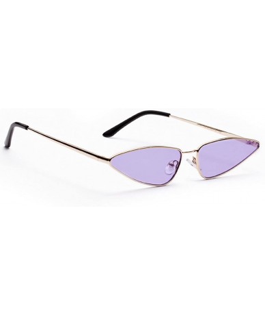 Cat Eye Vintage Cat Eye Sunglasses Women Small Frame Metal Retro Sun Glasses for Ladies - Purple - CC18DQKGRRT $19.85