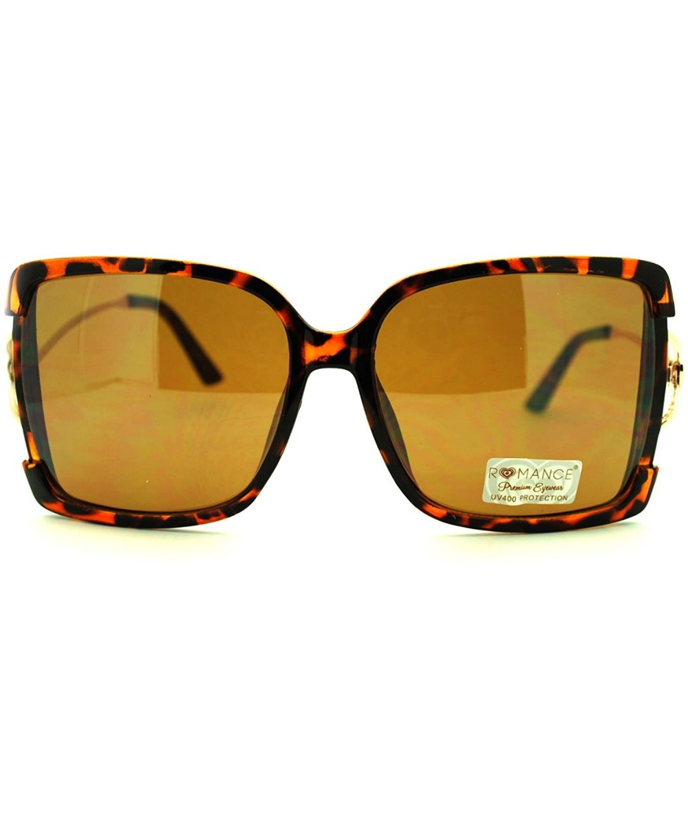 Square Truly Square Sunglasses Women's Oversized Designer Shades - Tortoise - C611POBUCZ5 $20.53