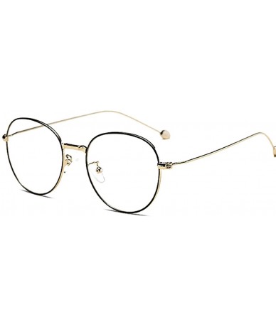 Round Man woman Nearsighted Glasses Retro Myopia Round Metal Glasses Frame - Gold Black - C518G3IMZMW $50.48