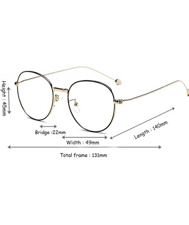 Round Man woman Nearsighted Glasses Retro Myopia Round Metal Glasses Frame - Gold Black - C518G3IMZMW $50.48