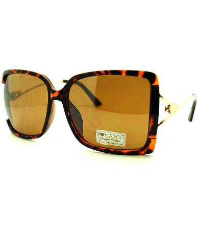 Square Truly Square Sunglasses Women's Oversized Designer Shades - Tortoise - C611POBUCZ5 $20.53