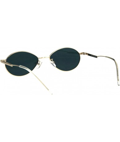 Oval Mens Mod Oval Round Metal Rim Hippie Sunglasses - Gold Peach Mirror - CJ18GQA75ZL $22.87