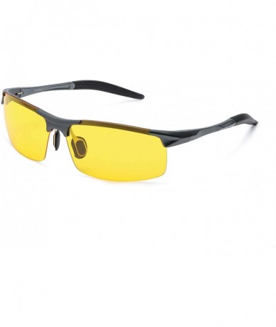 Oversized Men's Night-Vision Glasses for Driving Anti Glare - Rainy Safe Night-Driving Glasses Polarized - CQ18TLO4TNR $39.53