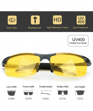 Oversized Men's Night-Vision Glasses for Driving Anti Glare - Rainy Safe Night-Driving Glasses Polarized - CQ18TLO4TNR $39.53