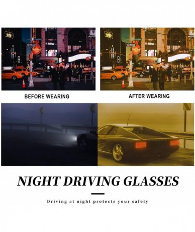 Oversized Men's Night-Vision Glasses for Driving Anti Glare - Rainy Safe Night-Driving Glasses Polarized - CQ18TLO4TNR $39.53