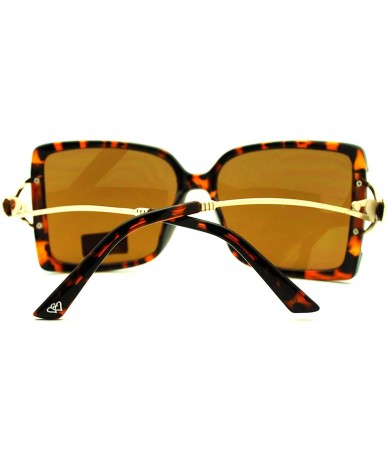 Square Truly Square Sunglasses Women's Oversized Designer Shades - Tortoise - C611POBUCZ5 $20.53