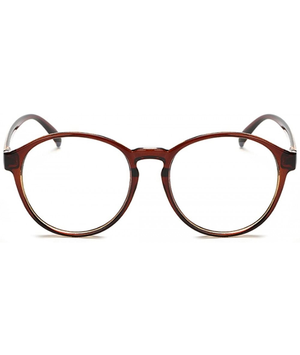 Round Student Myopia Glasses Fashion Retro Big-Frame Glasses Round Face - Brown - C518EAQA86K $47.20