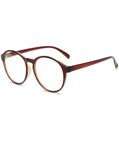 Round Student Myopia Glasses Fashion Retro Big-Frame Glasses Round Face - Brown - C518EAQA86K $47.20