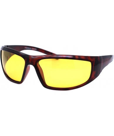 Wrap TAC Polarized Yellow Lens Sunglasses Wrap Around Oval Rectangle Biker UV 400 - Tortoise - CR19673AWOL $25.01