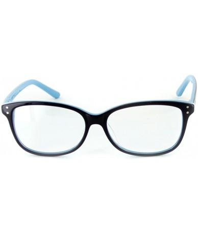 Square Unisex"Fuji" Optical-Quality RX-Able Wayfarer Frames 53x14x135mm - Black W/ Sky Blue - C711PEBDXOH $68.38