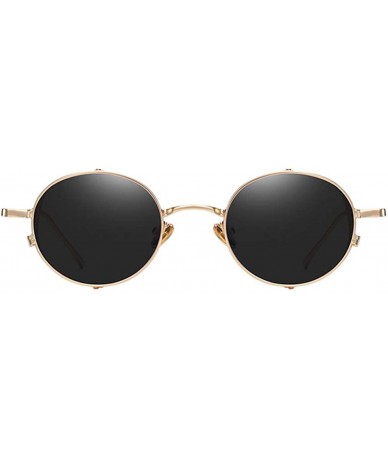 Round Unisex Steampunk Style Round Sunglasses Blue Light Blocking Glasses - Gold Gray - CQ197IHHATE $21.76