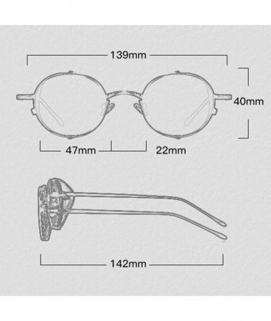 Round Unisex Steampunk Style Round Sunglasses Blue Light Blocking Glasses - Gold Gray - CQ197IHHATE $21.76