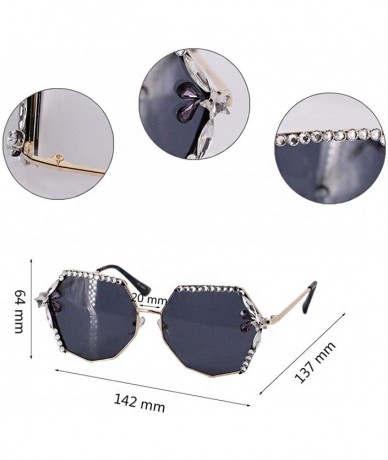 Rectangular Fashion Punk Sunglasses for Women Men - Square Glasses Matel Frame UV400 Protection - Black - CQ197RISN0X $38.55