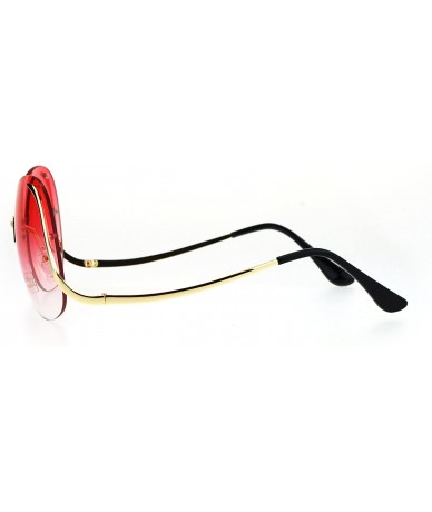 Rimless Womens Swan Drop Temple Rimless Granny Funky Oversize Butterfly Sunglasses - Red - C517XXRQEYT $22.90