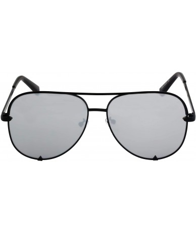 Oversized Designer Sunglasses Oversized Protection - Silver - CK18T5G9ZC9 $24.20