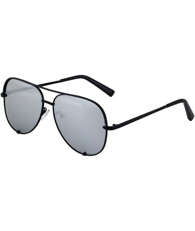 Oversized Designer Sunglasses Oversized Protection - Silver - CK18T5G9ZC9 $24.20