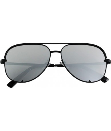 Oversized Designer Sunglasses Oversized Protection - Silver - CK18T5G9ZC9 $24.20